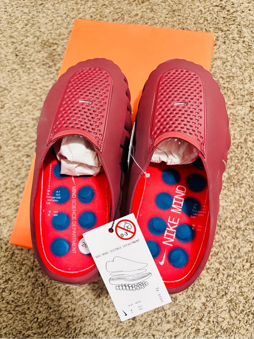 Red Men’s Cushioned Slip-On Clogs